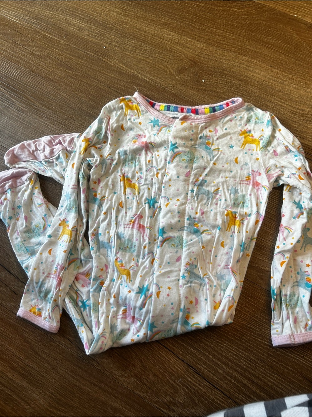 Magnetic Me Baby Bodysuit in Cream with Blue and Pink Accents